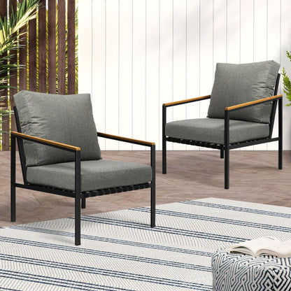 Livsip Outdoor Lounge Dining Chairs Patio Furniture Lounge Setting Set of 2-Outdoor Patio Set-PEROZ Accessories