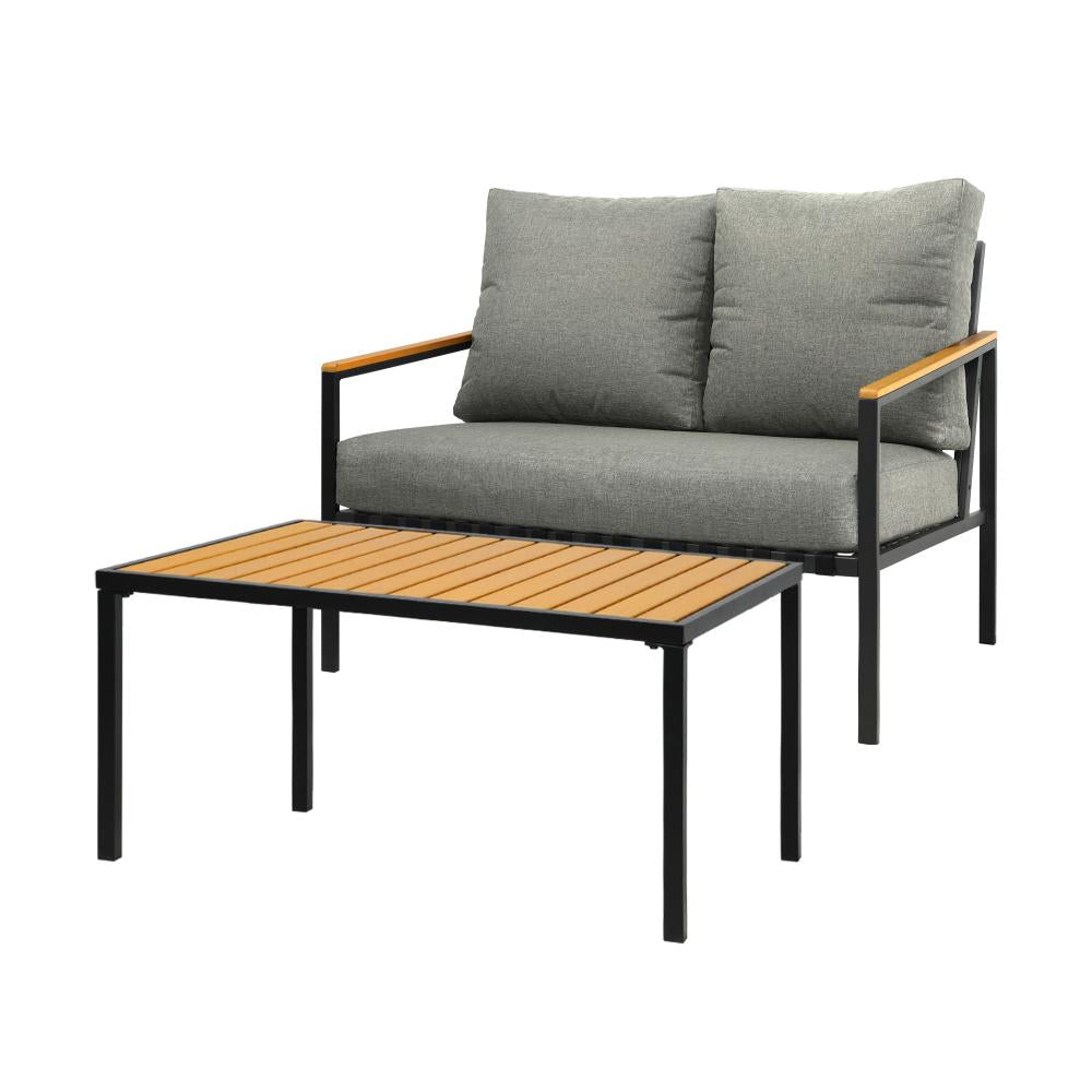Livsip Outdoor Furniture 2-Piece Dining Set Lounge Patio Chairs Table Setting-Outdoor Patio Set-PEROZ Accessories