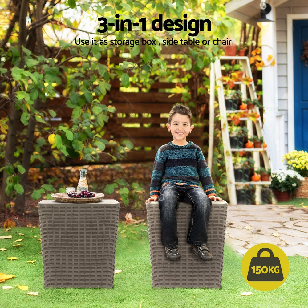 Gardeon Outdoor Storage Box 43L Container Side Table Garden Bench Tool Sheds-Home &amp; Garden &gt; Storage-PEROZ Accessories
