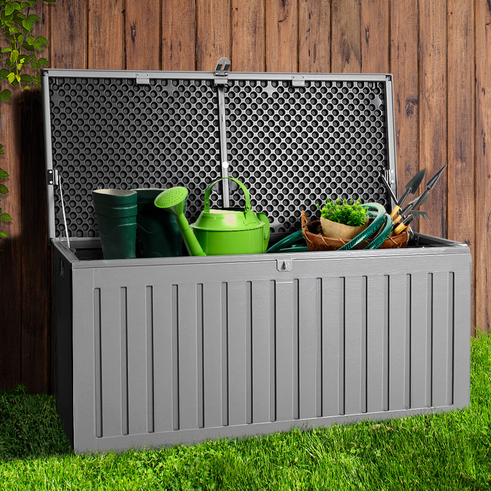 Gardeon Outdoor Storage Box Container Garden Toy Indoor Tool Chest Sheds 270L Dark Grey-Home &amp; Garden &gt; Storage-PEROZ Accessories