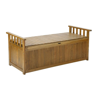 Livsip Outdoor Storage Box Garden Bench Wooden Container Chest Toy Cabinet XL-Wooden Storage Bench-PEROZ Accessories
