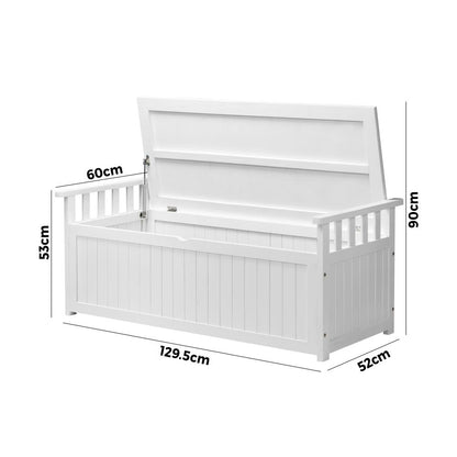 Livsip Outdoor Storage Box Garden Bench Wooden Cabinet Container Chest Toy Tool-Wooden Storage Bench-PEROZ Accessories
