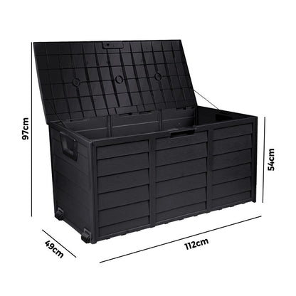 Livsip Outdoor Storage Box Cabinet Container Garden Chest Deck Tool Lockable 290L-Outdoor Storage Box-PEROZ Accessories