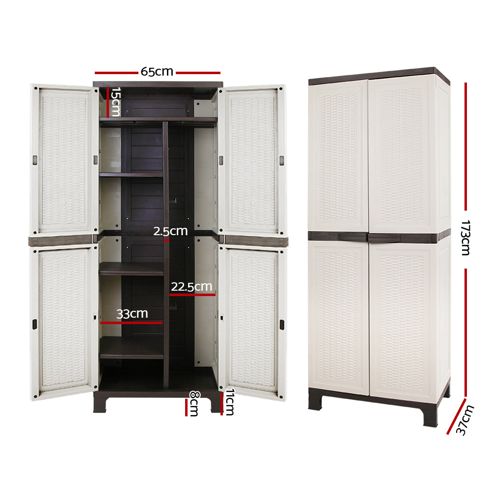 Gardeon Outdoor Storage Cabinet Cupboard Lockable Garage 173cm-Home &amp; Garden &gt; Storage-PEROZ Accessories