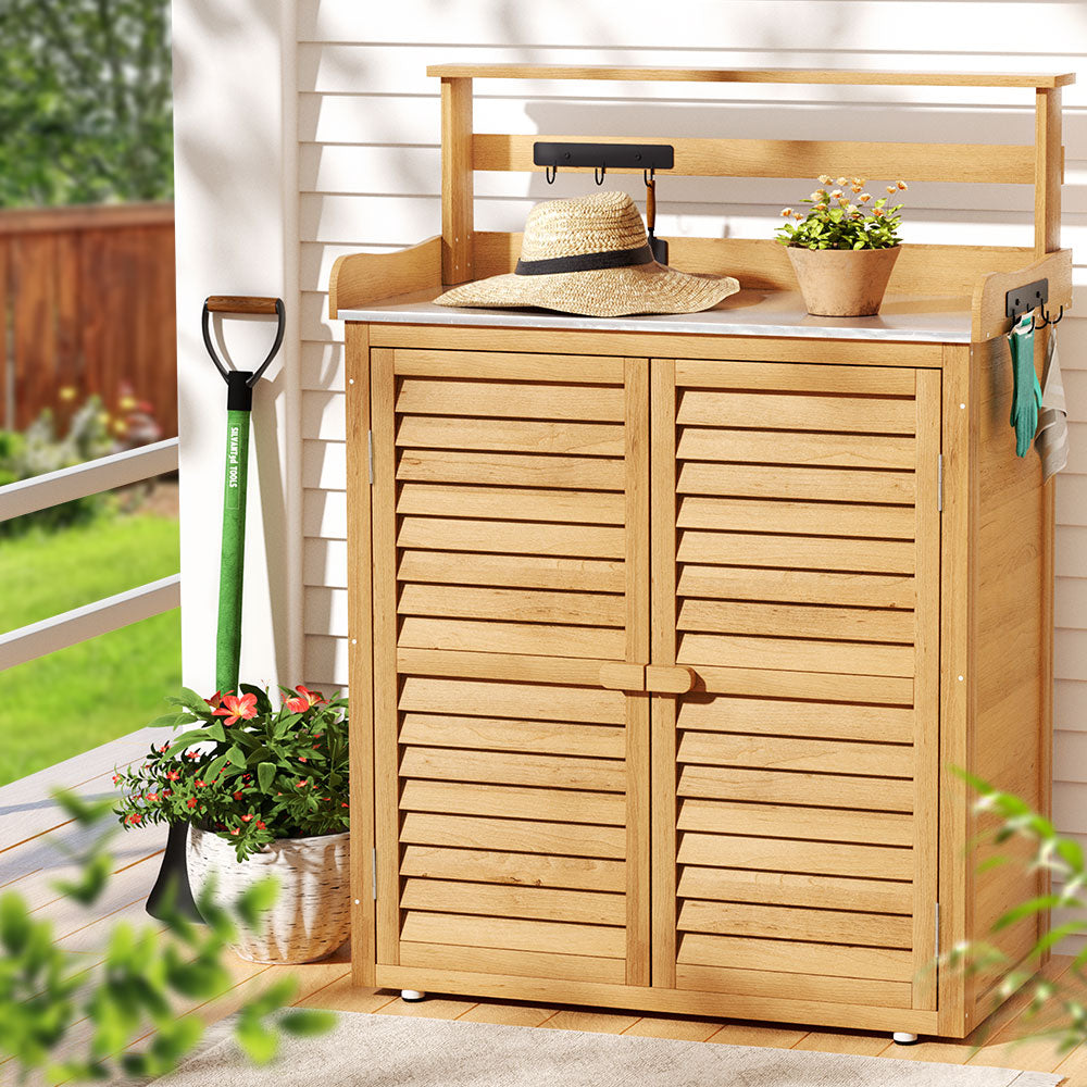 Gardeon Outdoor Storage Cabinet Box Potting Bench Table Shelf Chest Garden Shed-Home &amp; Garden &gt; Storage-PEROZ Accessories