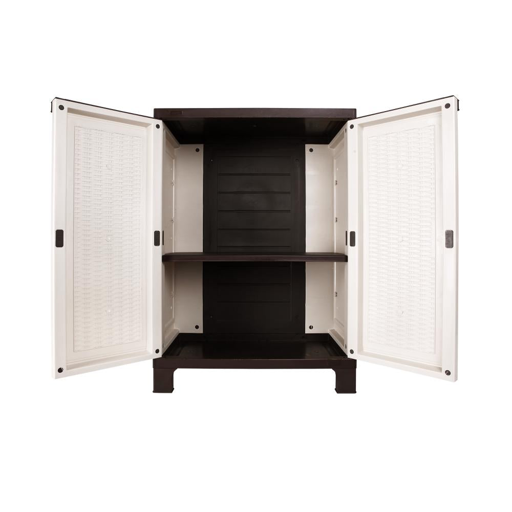 Livsip Outdoor Storage Cabinet Box Garden Garage Cupboard Adjustable Lockable Beige-Outdoor Storage Cabinet-PEROZ Accessories