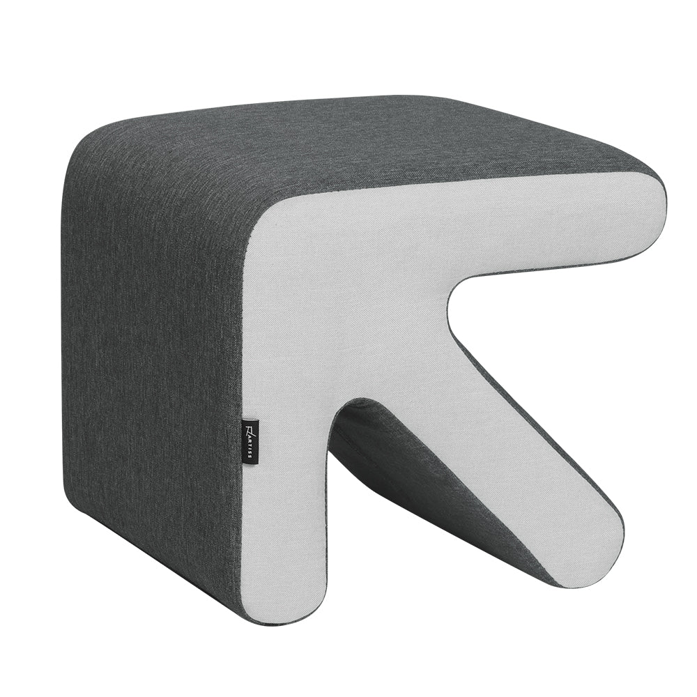 Artiss Arrow Ottoman Foot Stool Fabric Foot Rest Footstool Padded Seat Grey-Furniture > Living Room - Peroz Australia - Image - 1