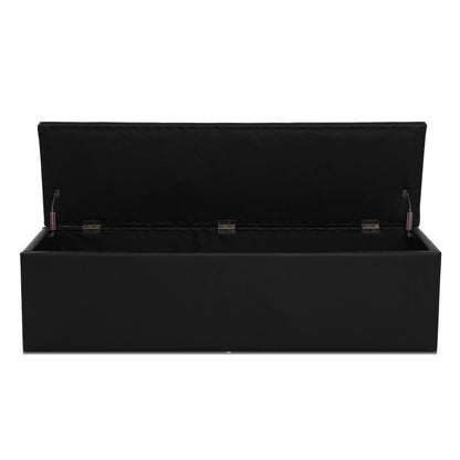 Artiss Storage Ottoman Blanket Box Black LARGE Leather Rest Chest Toy Foot Stool-Ottomans - Peroz Australia - Image - 3