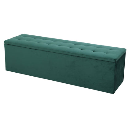 Artiss Storage Ottoman Blanket Box Velvet Foot Stool Rest Chest Couch Green-Ottomans - Peroz Australia - Image - 1