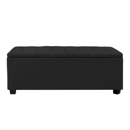 Artiss Storage Ottoman Blanket Box Black Fabric Footstool Chest Couch Seat Toy-Ottomans - Peroz Australia - Image - 3