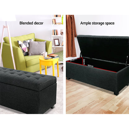 Premium Storage Ottoman - Charcoal-Furniture &gt; Bedroom-PEROZ Accessories