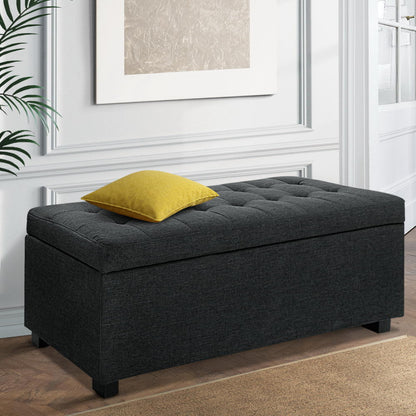 Premium Storage Ottoman - Charcoal-Furniture &gt; Bedroom-PEROZ Accessories