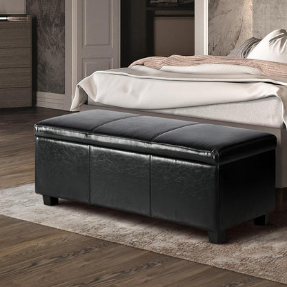 Oikiture Storage Ottoman Blanket Box PU Leather Arm Foot Stool Couch Large-Ottoman-PEROZ Accessories