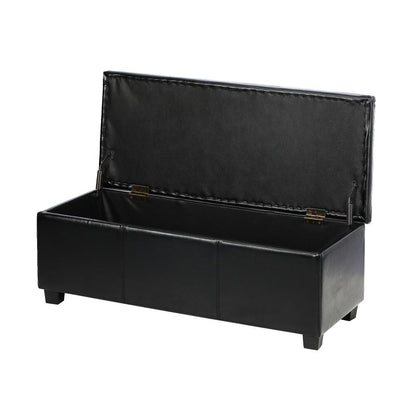 Oikiture Storage Ottoman Blanket Box PU Leather Arm Foot Stool Couch Large-Ottoman-PEROZ Accessories