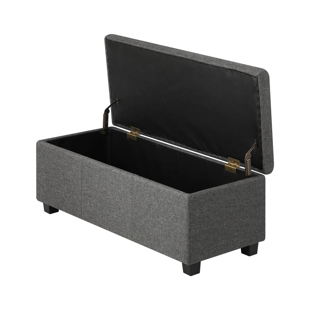 Oikiture Storage Ottoman Blanket Box Linen Fabric Arm Foot Stool Couch Large-Ottoman-PEROZ Accessories