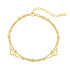 Anyco Bracelet Minimalist Hollow Heart Double Layers Stackable Extension Chain 18K Gold Platted Bead Link Chain Bracelet-Bracelets-PEROZ Accessories