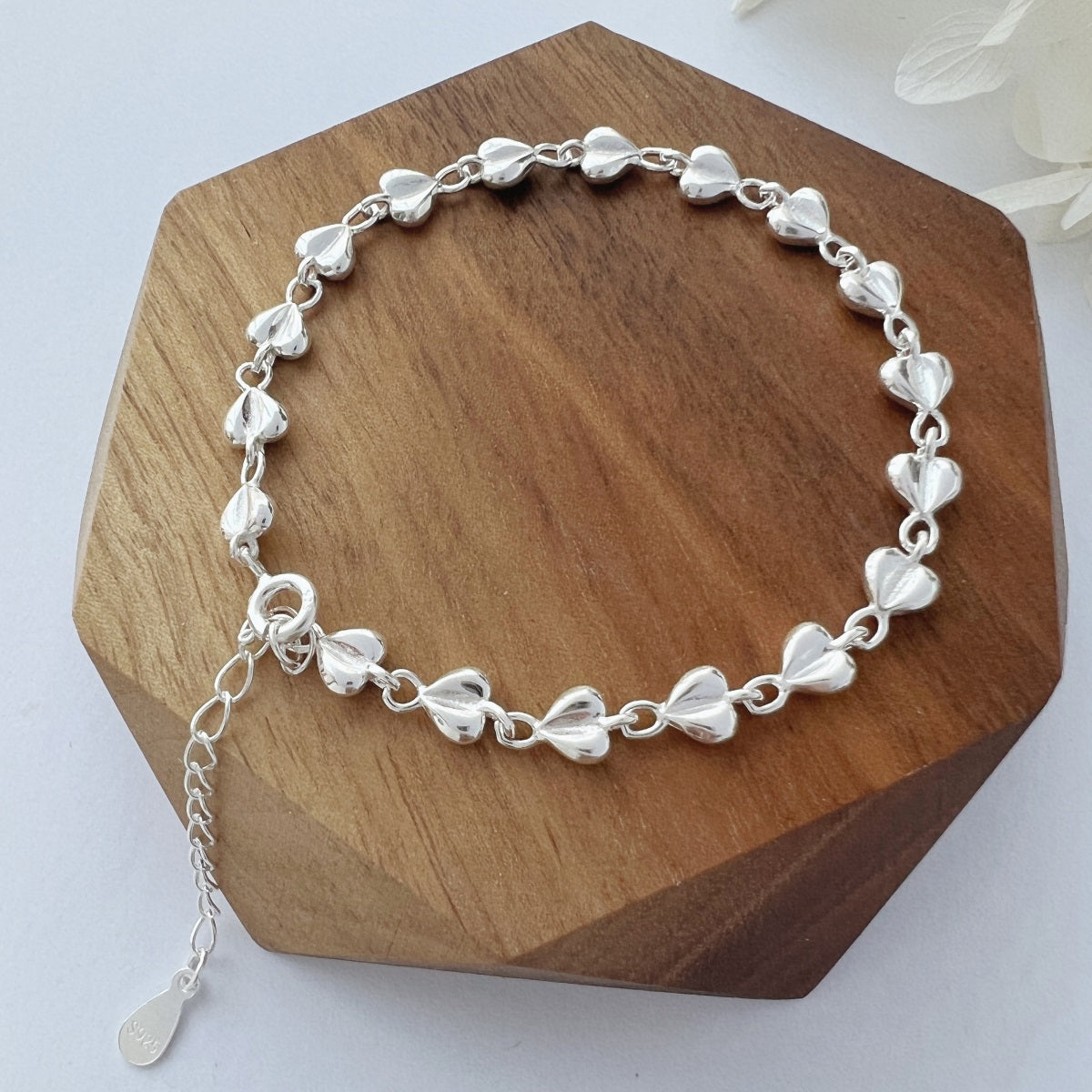 Anyco Bracelet Fashion 925 Sterling Silver Jewelry Mujeres Pulseras Heart Charm Bracelets Bangles For Women-Bracelets-PEROZ Accessories