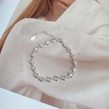 Anyco Bracelet Fashion 925 Sterling Silver Jewelry Mujeres Pulseras Heart Charm Bracelets Bangles For Women-Bracelets-PEROZ Accessories