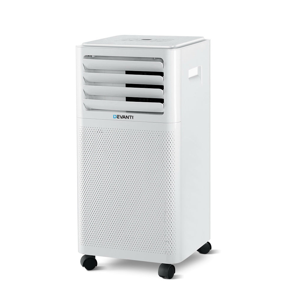 Devanti Portable Air Conditioner Cooling Mobile Fan Cooler Dehumidifier White 2000W-Air Conditioners-PEROZ Accessories
