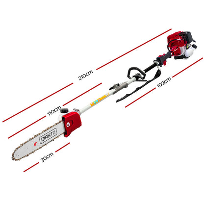 Giantz 4-STROKE Pole Chainsaw Brush Cutter Hedge Trimmer Saw Multi Tool-Tools &gt; Power Tools-PEROZ Accessories