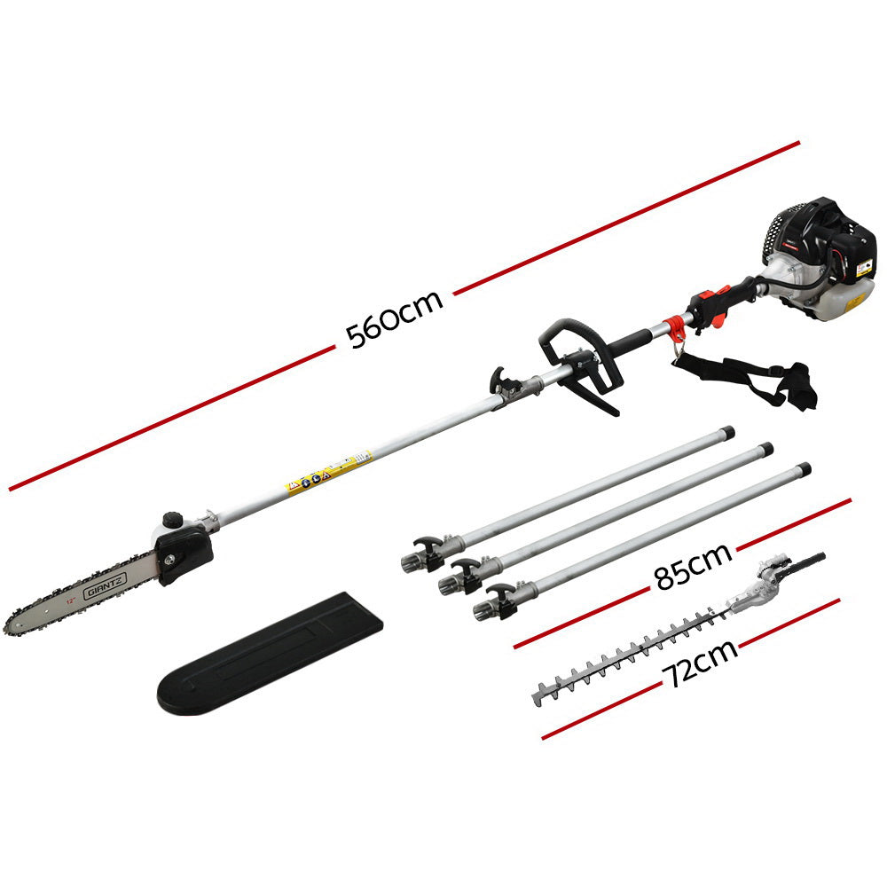 Giantz Petrol Pole Chainsaw Hedge Trimmer Pruner Chain Saw Brush Cutter 2 IN 1-Tools &gt; Power Tools-PEROZ Accessories