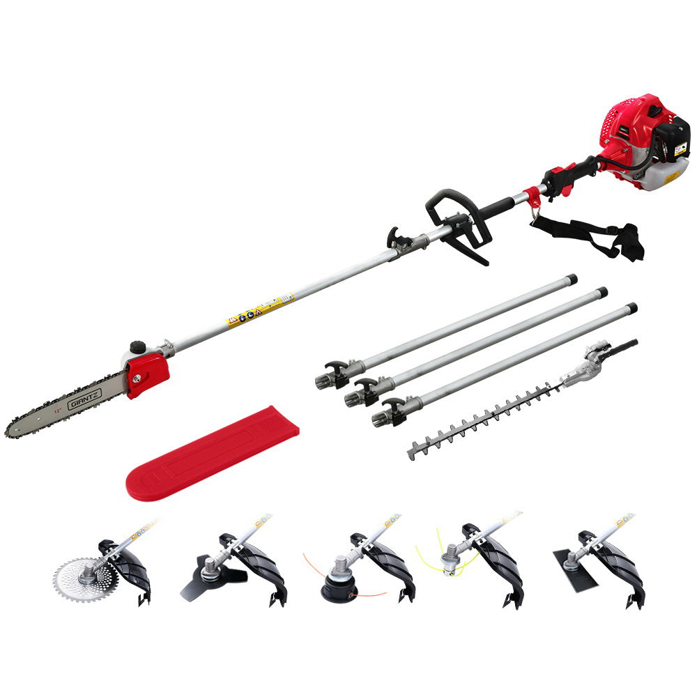 Giantz Petrol Pole Chainsaw Brush Cutter Whipper Grass Hedge Trimmer Pruner-Tools &gt; Power Tools-PEROZ Accessories