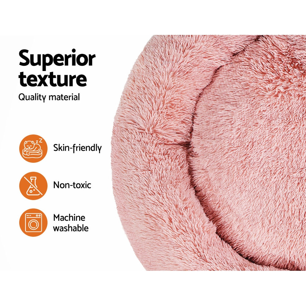 i.Pet Pet Bed Dog Cat 110cm Calming Extra Large Soft Plush Pink-Pet Beds-PEROZ Accessories