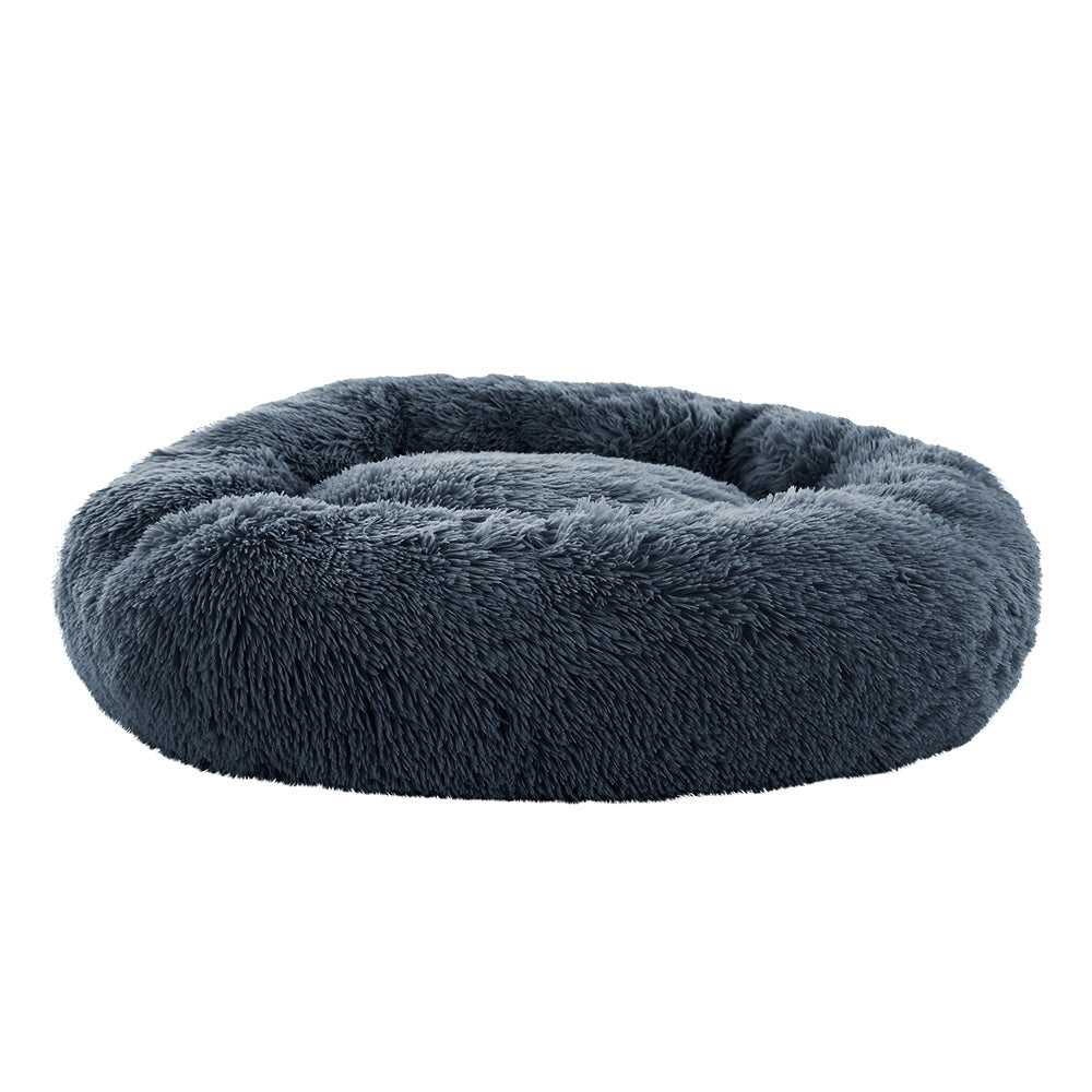 i.Pet Pet Bed Dog Cat 90cm Large Calming Soft Plush Bed Dark Grey-Pet Beds-PEROZ Accessories