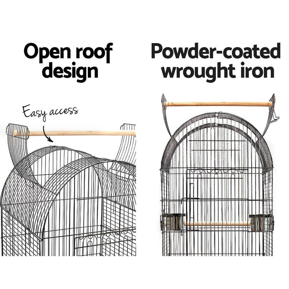 i.Pet Large Bird Cage with Perch - Black-Pet Care &gt; Bird-PEROZ Accessories