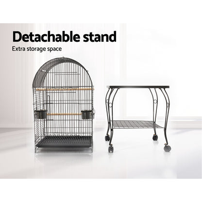 i.Pet Large Bird Cage with Perch - Black-Pet Care &gt; Bird-PEROZ Accessories
