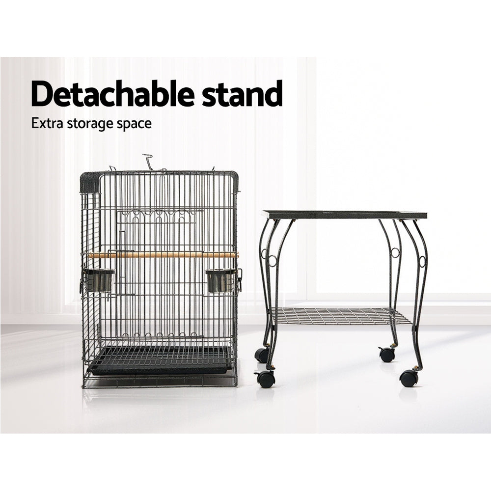 i.Pet Large Bird Cage with Perch - Black-Pet Care &gt; Bird-PEROZ Accessories