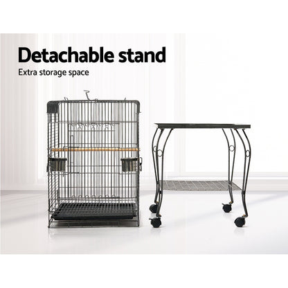 i.Pet Large Bird Cage with Perch - Black-Pet Care &gt; Bird-PEROZ Accessories