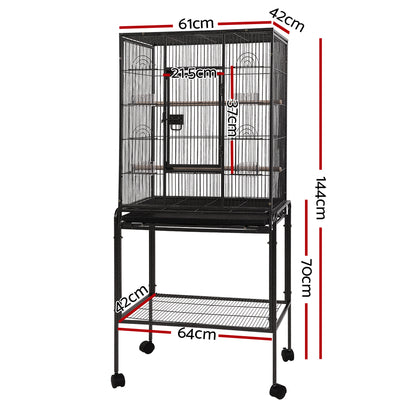 i.Pet Bird Cage Pet Cages Aviary 144CM Large Travel Stand Budgie Parrot Toys-Pet Care &gt; Bird-PEROZ Accessories