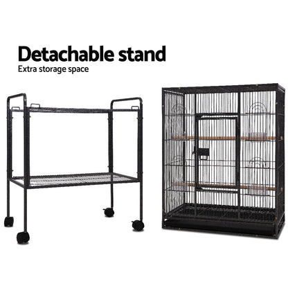 i.Pet Bird Cage Pet Cages Aviary 144CM Large Travel Stand Budgie Parrot Toys-Pet Care &gt; Bird-PEROZ Accessories