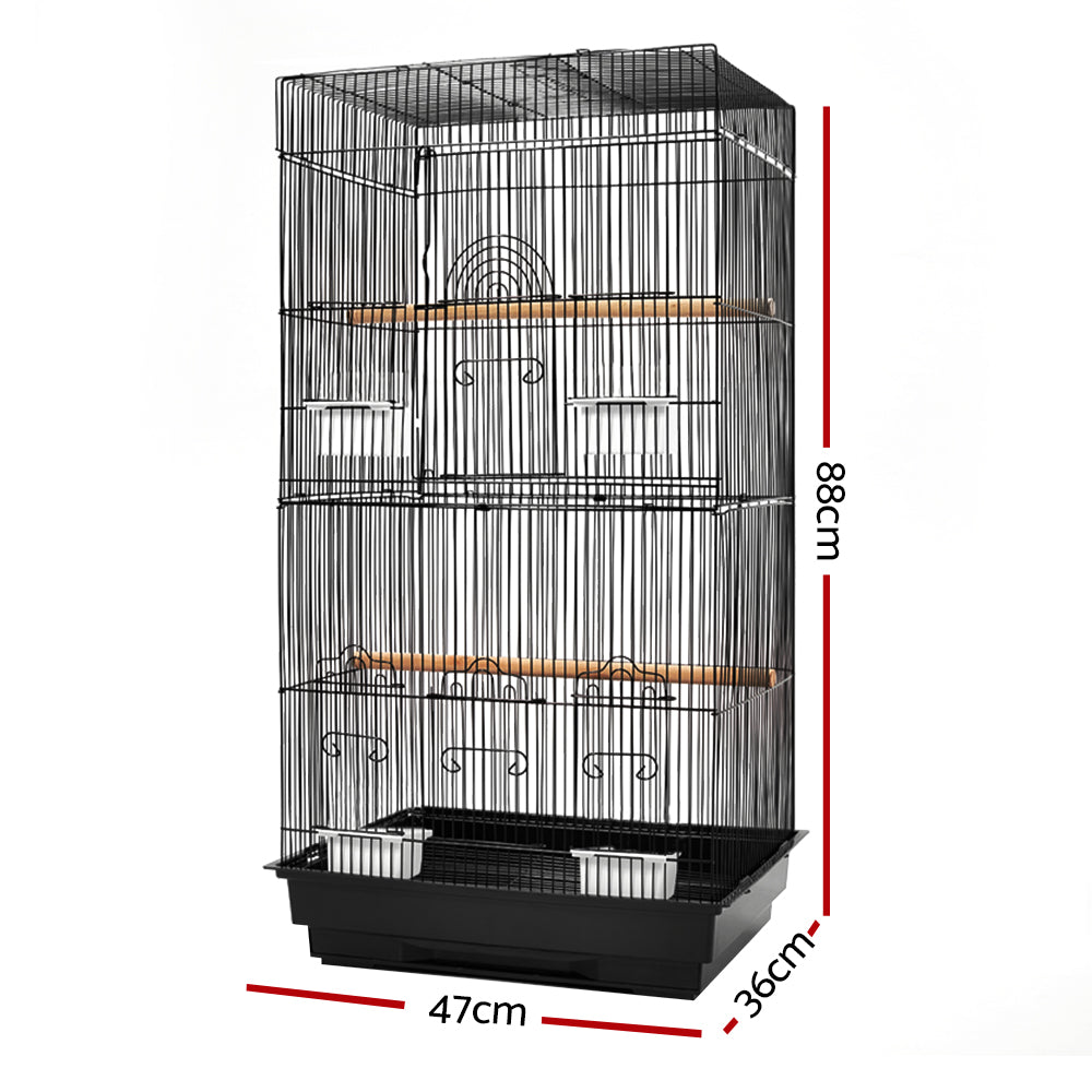 i.Pet Medium Bird Cage with Perch - Black-Pet Care &gt; Bird-PEROZ Accessories