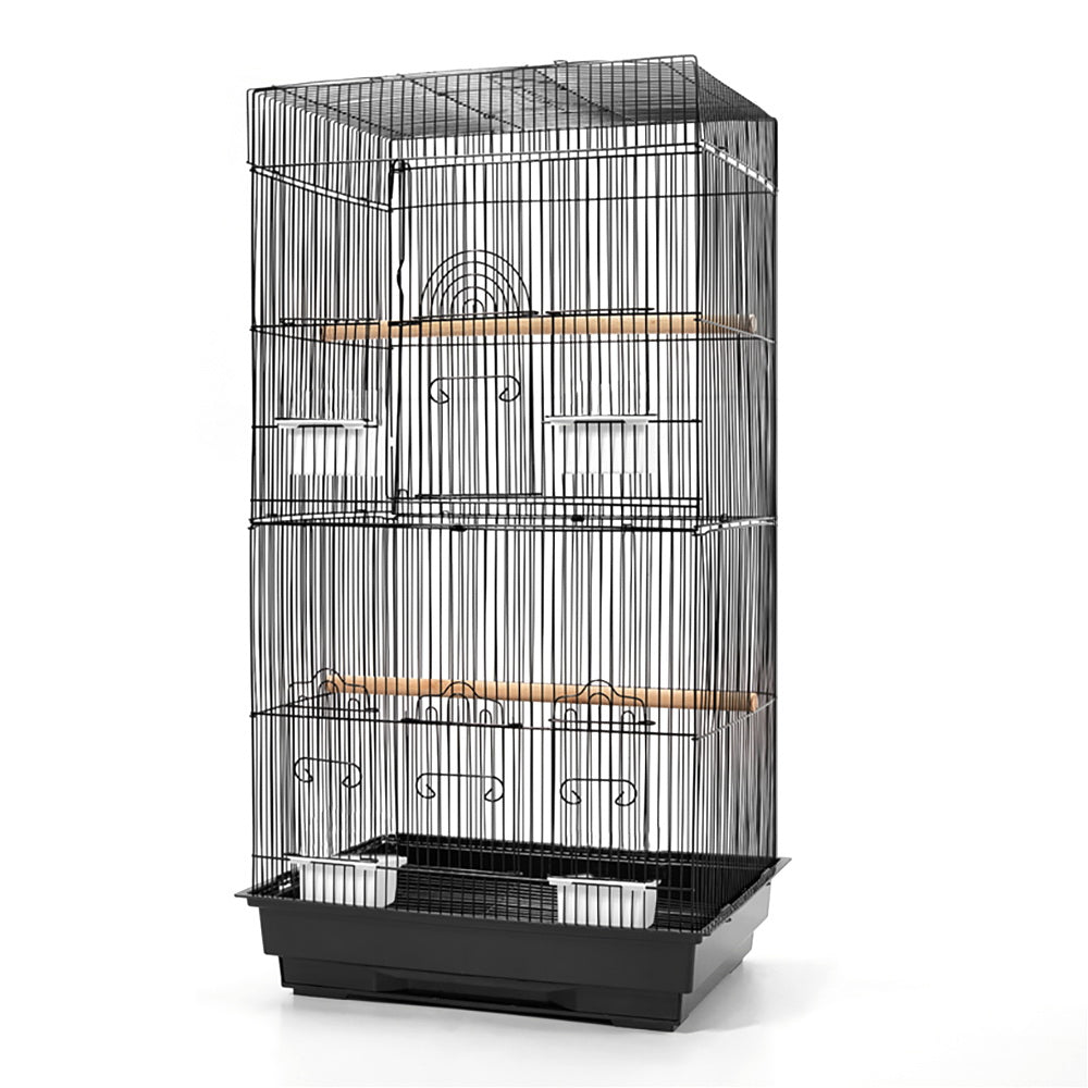 i.Pet Medium Bird Cage with Perch - Black-Pet Care &gt; Bird-PEROZ Accessories