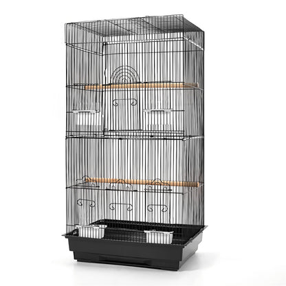 i.Pet Medium Bird Cage with Perch - Black-Pet Care &gt; Bird-PEROZ Accessories