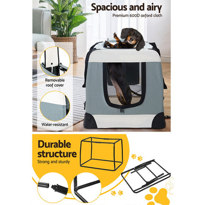 i.Pet Pet Carrier Large Soft Crate Dog Cat Travel Portable Cage Kennel Foldable-Pet Care &gt; Dog Supplies-PEROZ Accessories