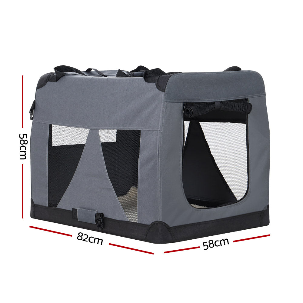 i.Pet Pet Carrier Soft Crate Dog Cat Travel Portable Cage Kennel Foldable Car XL-Pet Care &gt; Dog Supplies-PEROZ Accessories
