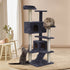 i.Pet Cat Tree 134cm Trees Scratching Post Scratcher Tower Condo House Furniture Wood Grey-Pet Care > Cat Supplies-PEROZ Accessories