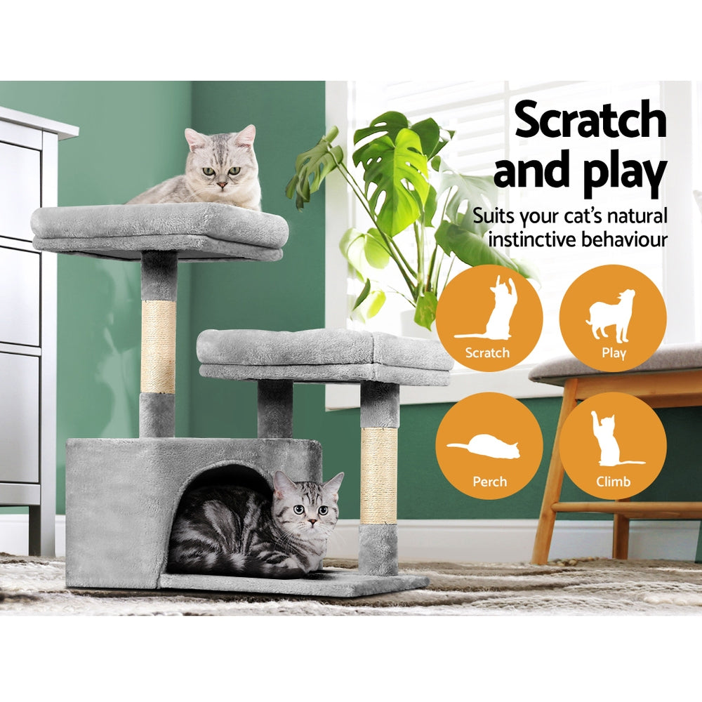 i.Pet Cat Tree Tower Scratching Post Scratcher Wood Condo House Bed Trees 69cm-Cat Trees-PEROZ Accessories