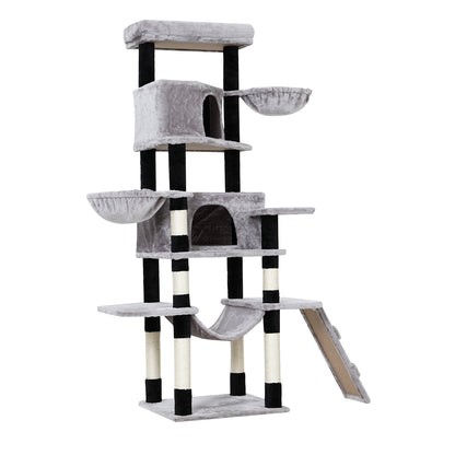 i.Pet Cat Tree Tower Scratching Post Scratcher Wood Condo House Play Bed 161cm-Pet Care &gt; Cat Supplies-PEROZ Accessories