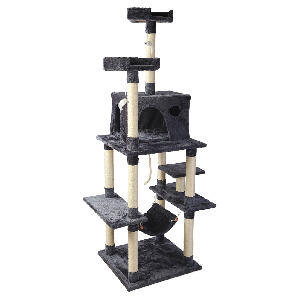 i.Pet Cat Tree 184cm Trees Scratching Post Scratcher Tower Condo House Furniture Wood-Pet Care &gt; Cat Supplies-PEROZ Accessories