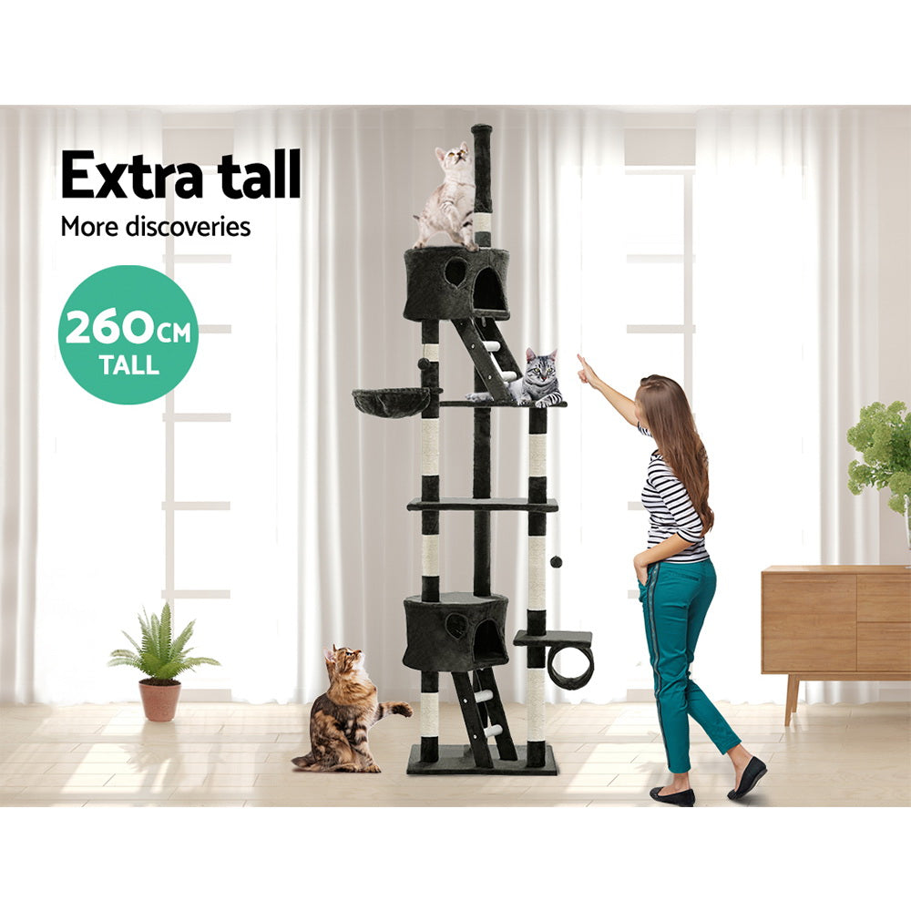 i.Pet Cat Tree 260cm Trees Scratching Post Scratcher Tower Condo House Furniture Wood-Pet Care &gt; Cat Supplies-PEROZ Accessories