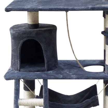 i.Pet Cat Tree 141cm Trees Scratching Post Scratcher Tower Condo House Furniture Wood-Pet Care &gt; Cat Supplies-PEROZ Accessories