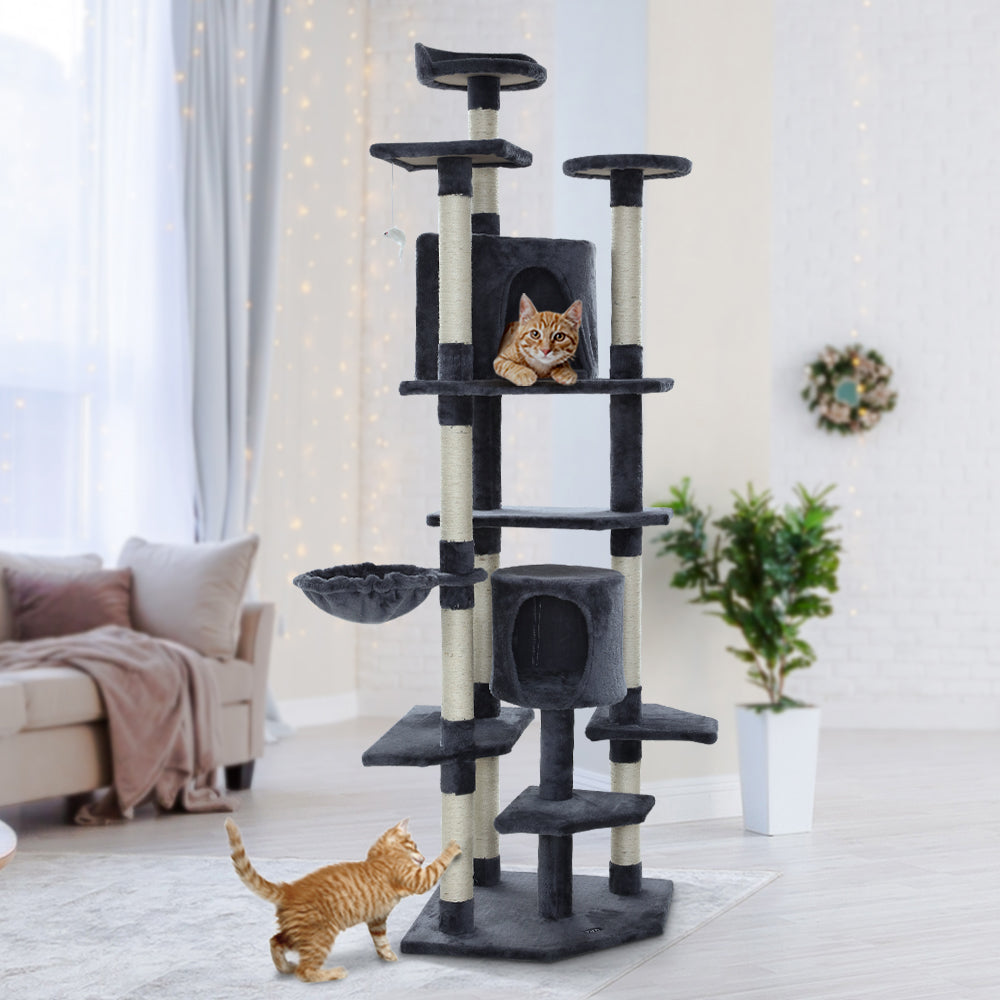 i.Pet Cat Tree 203cm Trees Scratching Post Scratcher Tower Condo House Furniture Wood-Pet Care &gt; Cat Supplies-PEROZ Accessories