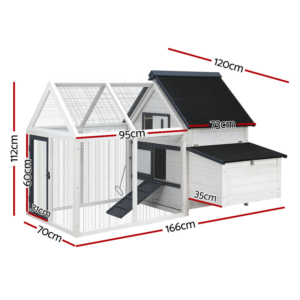 i.Pet Chicken Coop Rabbit Hutch Large House Run Cage XL Pet Hutch Bunny Wooden-Pet Care &gt; Coops &amp; Hutches-PEROZ Accessories