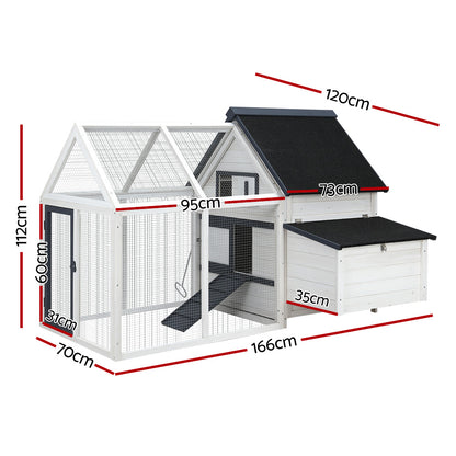 i.Pet Chicken Coop Rabbit Hutch Large House Run Cage XL Pet Hutch Bunny Wooden-Pet Care &gt; Coops &amp; Hutches-PEROZ Accessories