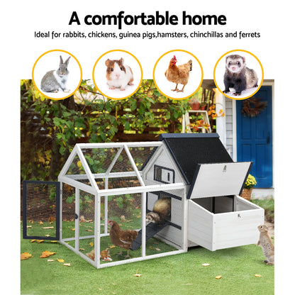i.Pet Chicken Coop Rabbit Hutch Large House Run Cage XL Pet Hutch Bunny Wooden-Pet Care &gt; Coops &amp; Hutches-PEROZ Accessories
