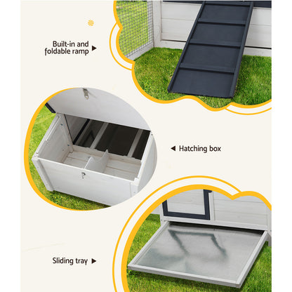 i.Pet Chicken Coop Rabbit Hutch Large House Run Cage XL Pet Hutch Bunny Wooden-Pet Care &gt; Coops &amp; Hutches-PEROZ Accessories